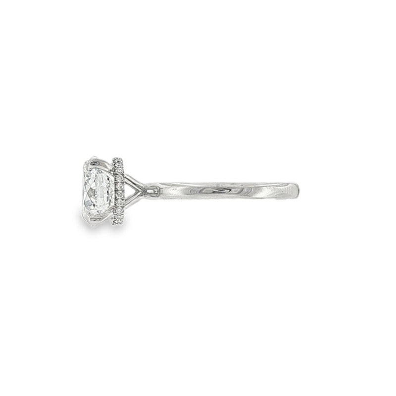 Round Brilliant Cut 3.00ct Lab Grown Diamond, Platinum Hidden Halo Ring