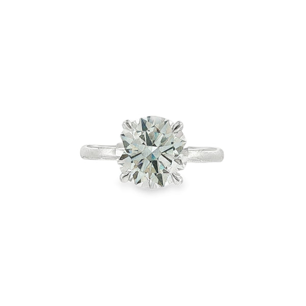 Round Brilliant Cut 3.00ct Lab Grown Diamond, Platinum Hidden Halo Ring