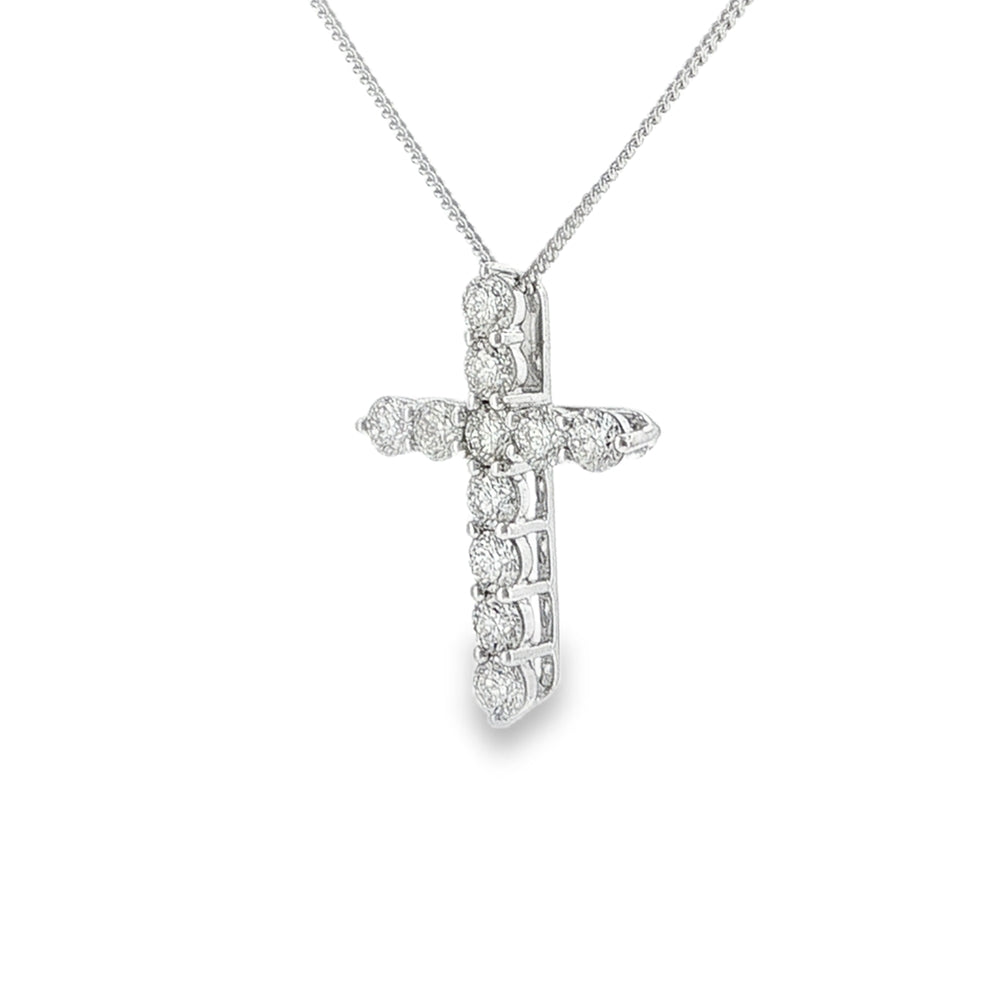 Diamond Cross 1.00ct, 9ct White Gold Pendant