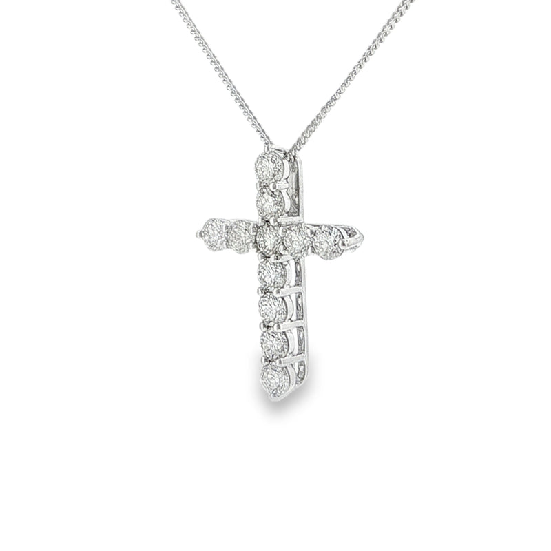 Diamond Cross 1.00ct, 9ct White Gold Pendant