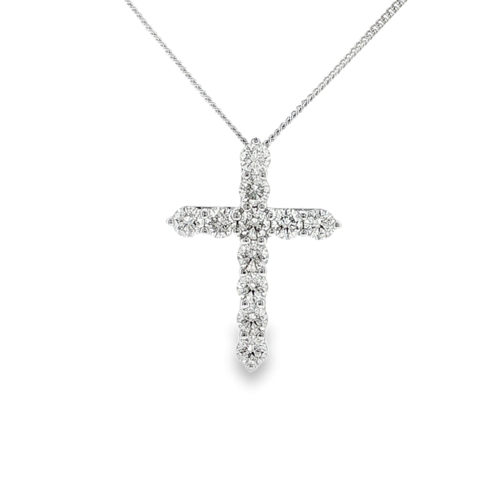 Diamond Cross 1.00ct, 9ct White Gold Pendant