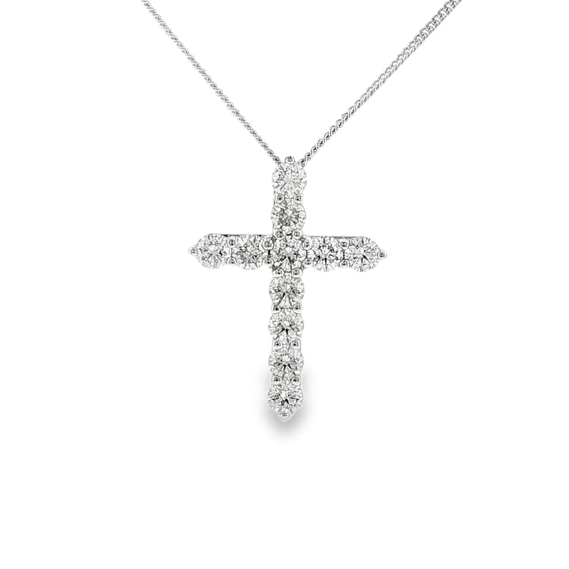 Diamond Cross 1.00ct, 9ct White Gold Pendant