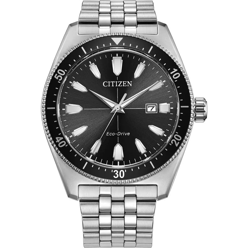 Citizen Eco-Drive Sport, 43mm Black Dial Stainless Steel Watch AW1911-53E