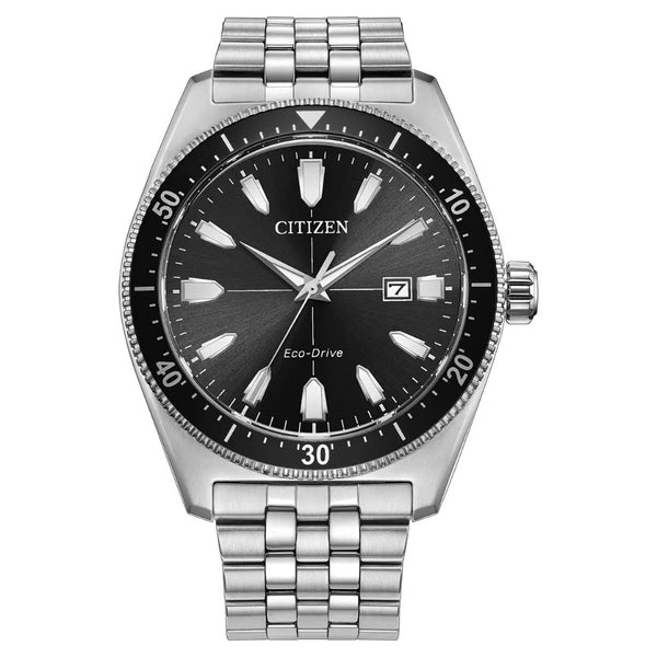 Citizen Eco-Drive Sport, 43mm Black Dial Stainless Steel Watch AW1911-53E