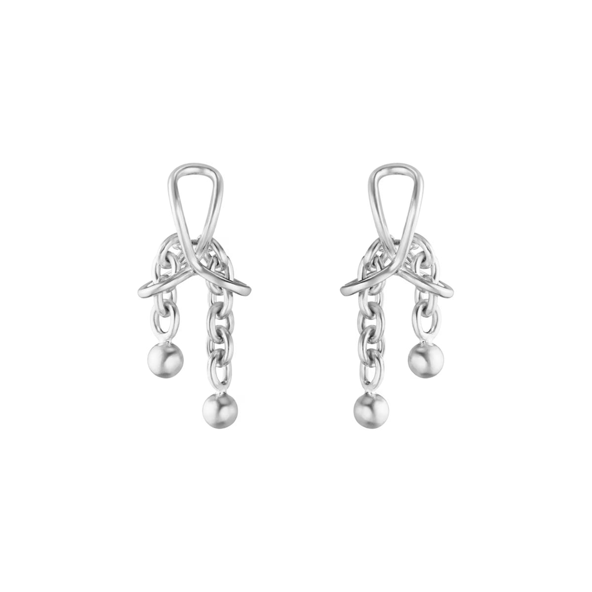 Georg Jensen Weft Double Earrings, Sterling Silver