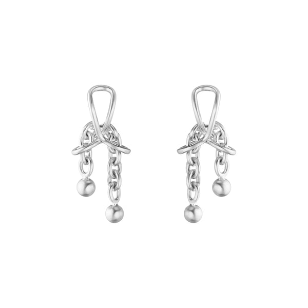 Georg Jensen Weft Double Earrings, Sterling Silver