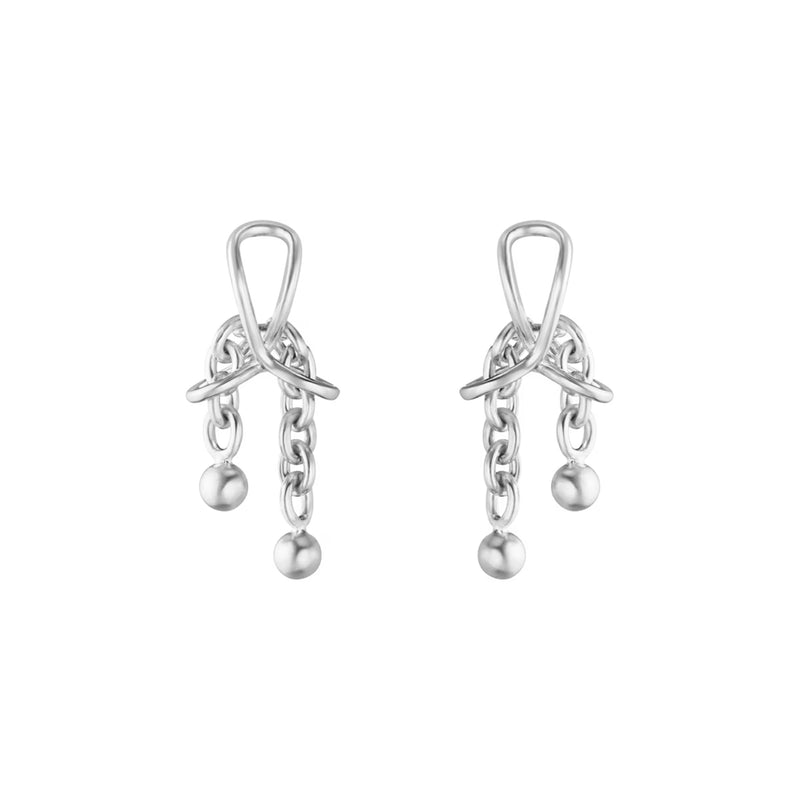 Georg Jensen Weft Double Earrings, Sterling Silver