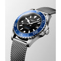 Longines HydroConquest Blue & Black 42mm Steel Mesh Bracelet Watch L3.779.4.90.6