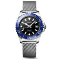 Longines HydroConquest Blue & Black 42mm Steel Mesh Bracelet Watch L3.779.4.90.6