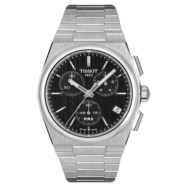 Tissot PRX Black Chronograph Quartz 41mm Watch T1374171105100