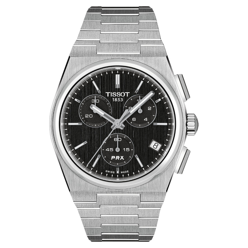 Tissot PRX Black Chronograph Quartz 41mm Watch T1374171105100