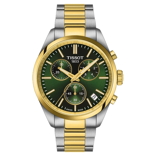Tissot PR 100 Green, Two-Tone Chronograph 40mm Watch T1504172209100