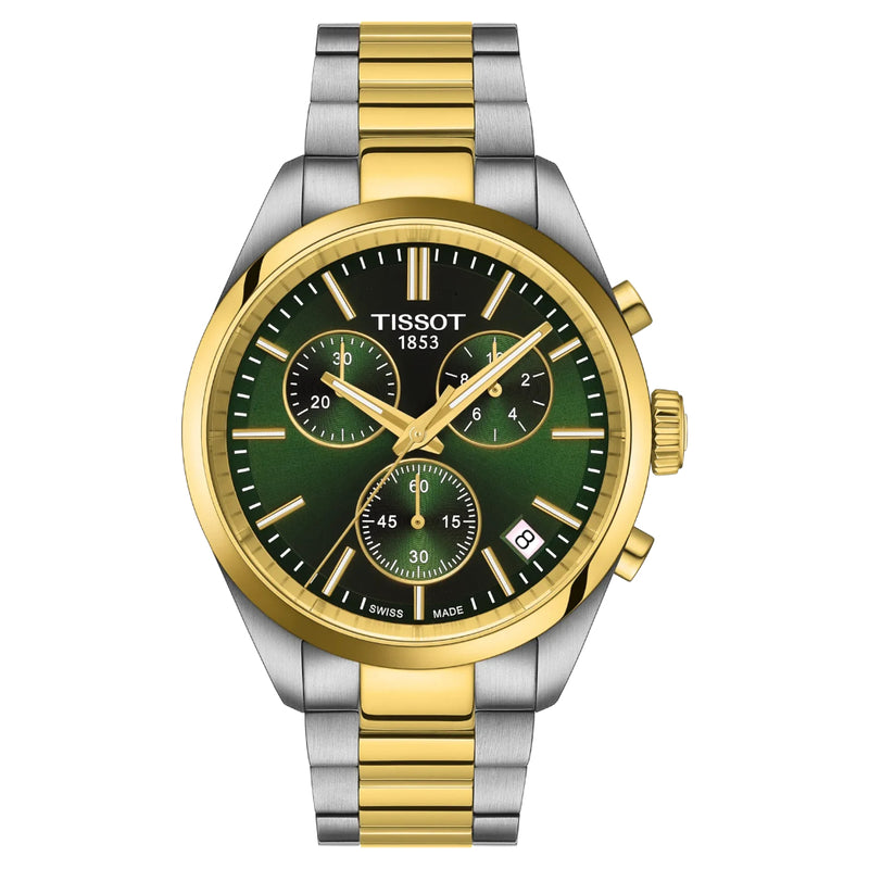 Tissot PR 100 Green, Two-Tone Chronograph 40mm Watch T1504172209100