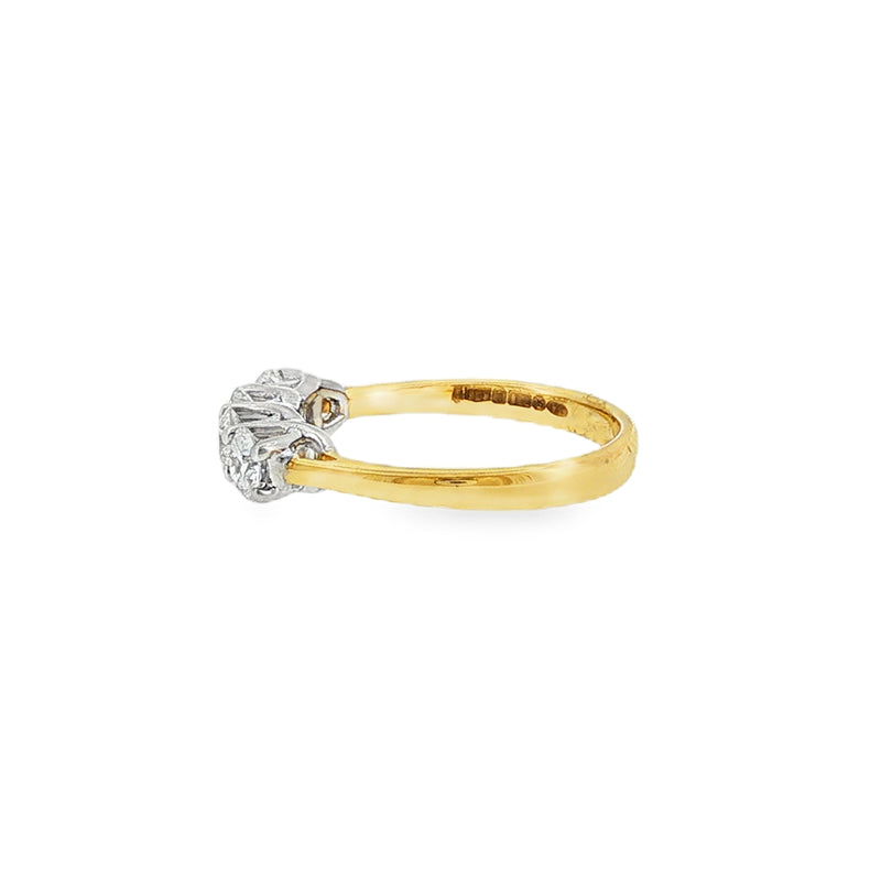 Round Brilliant Cut 1.00ct Four Stone Diamond, 18ct Yellow Gold & Platinum Ring