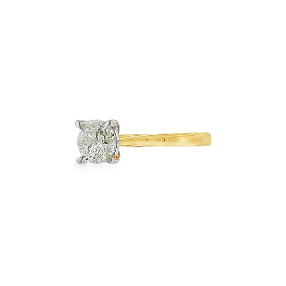 Round Brilliant Cut 1.00ct, 18ct Yellow Gold & Platinum Ring