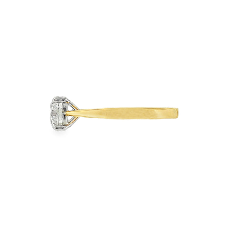 Round Brilliant Cut 1.50ct, 18ct Yellow Gold & Platinum Ring