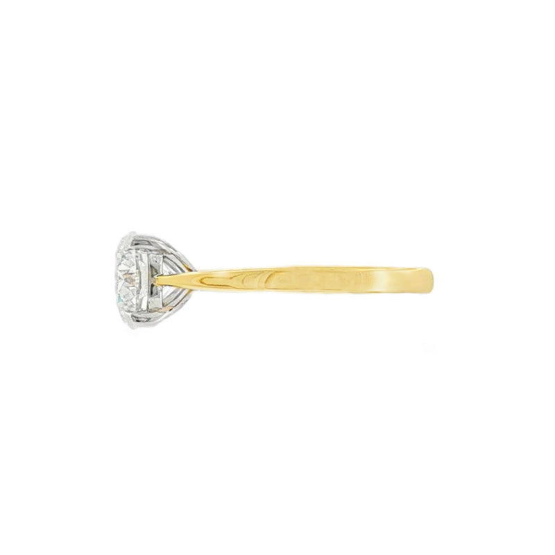Round Brilliant Cut 2.01ct, 18ct Yellow Gold & Platinum Ring
