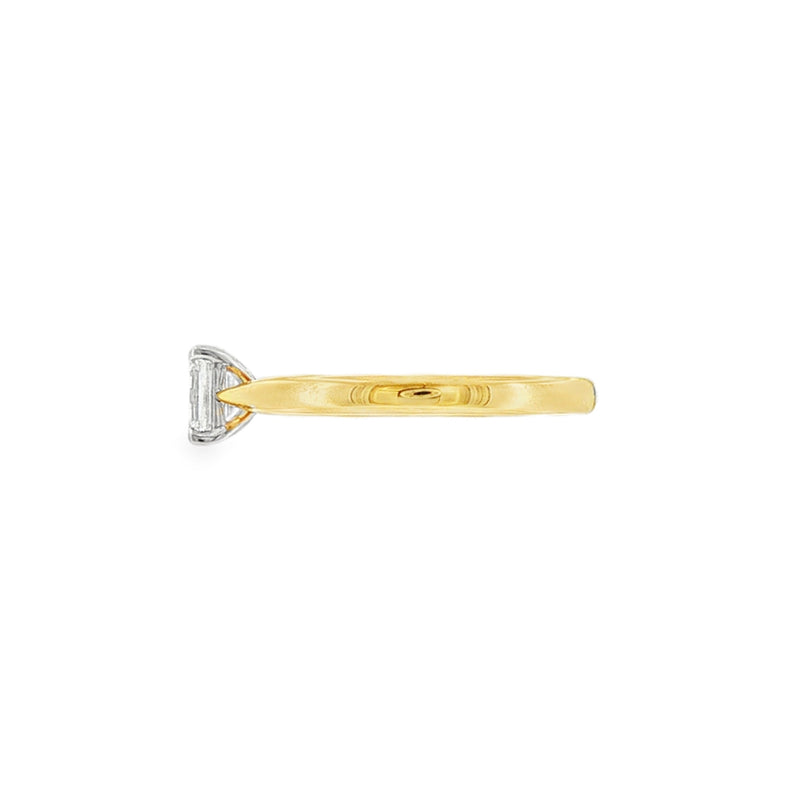 Emerald Cut 0.52ct, 18ct Yellow Gold & Platinum Ring