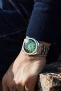 Nivada Grenchen F77 Green Aventurine MK2 38mm Stainless Steel Watch 68053A77