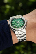 Nivada Grenchen F77 Green Aventurine MK2 38mm Stainless Steel Watch 68053A77