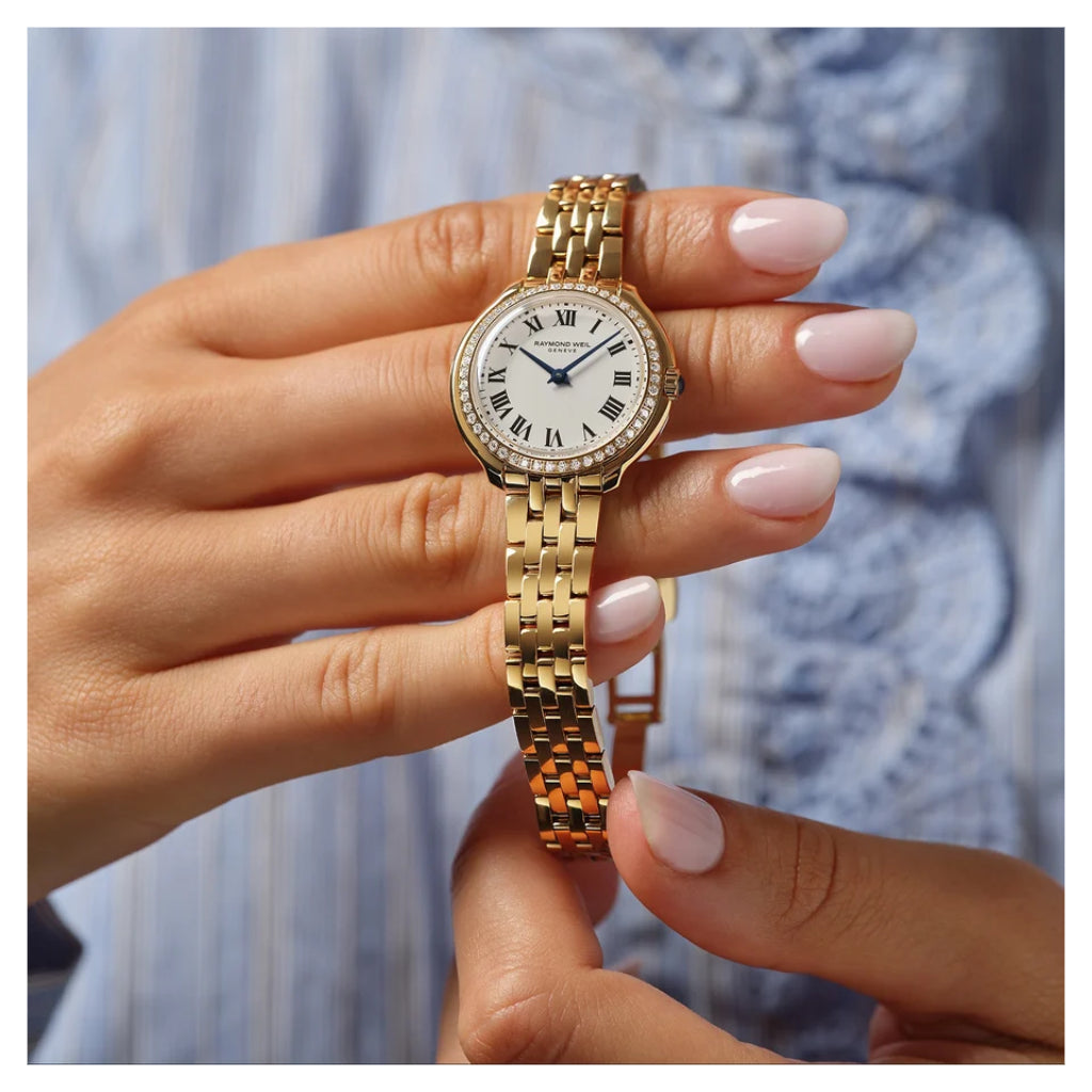 Rayond Weil Toccata Heritage White Dial, Diamond Bezel 28mm Watch 5250-PS-00650