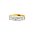Round Brilliant Cut 1.50ct Five Stone Diamond, 18ct Yellow Gold & Platinum Ring