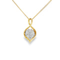 Diamond Cluster 0.22ct, 18ct Yellow Gold Pendant