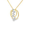 Diamond Bubble Style 0.25ct, 18ct Yellow Gold Pendant