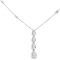 Diamond Pear Shaped Cluster 0.76ct, 18ct White Gold Graduating Drop Pendant