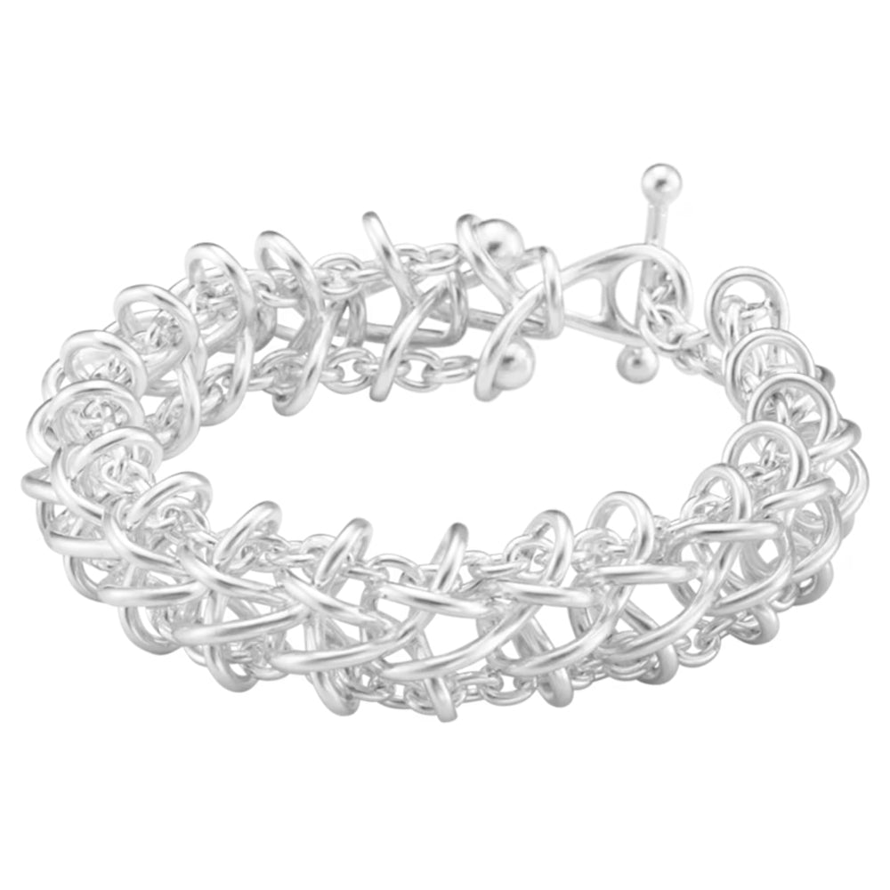 Georg Jensen Weft Double Link Bracelet, Sterling Silver
