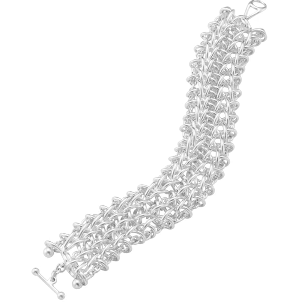 Georg Jensen Weft Triple Link Bracelet, Sterling Silver