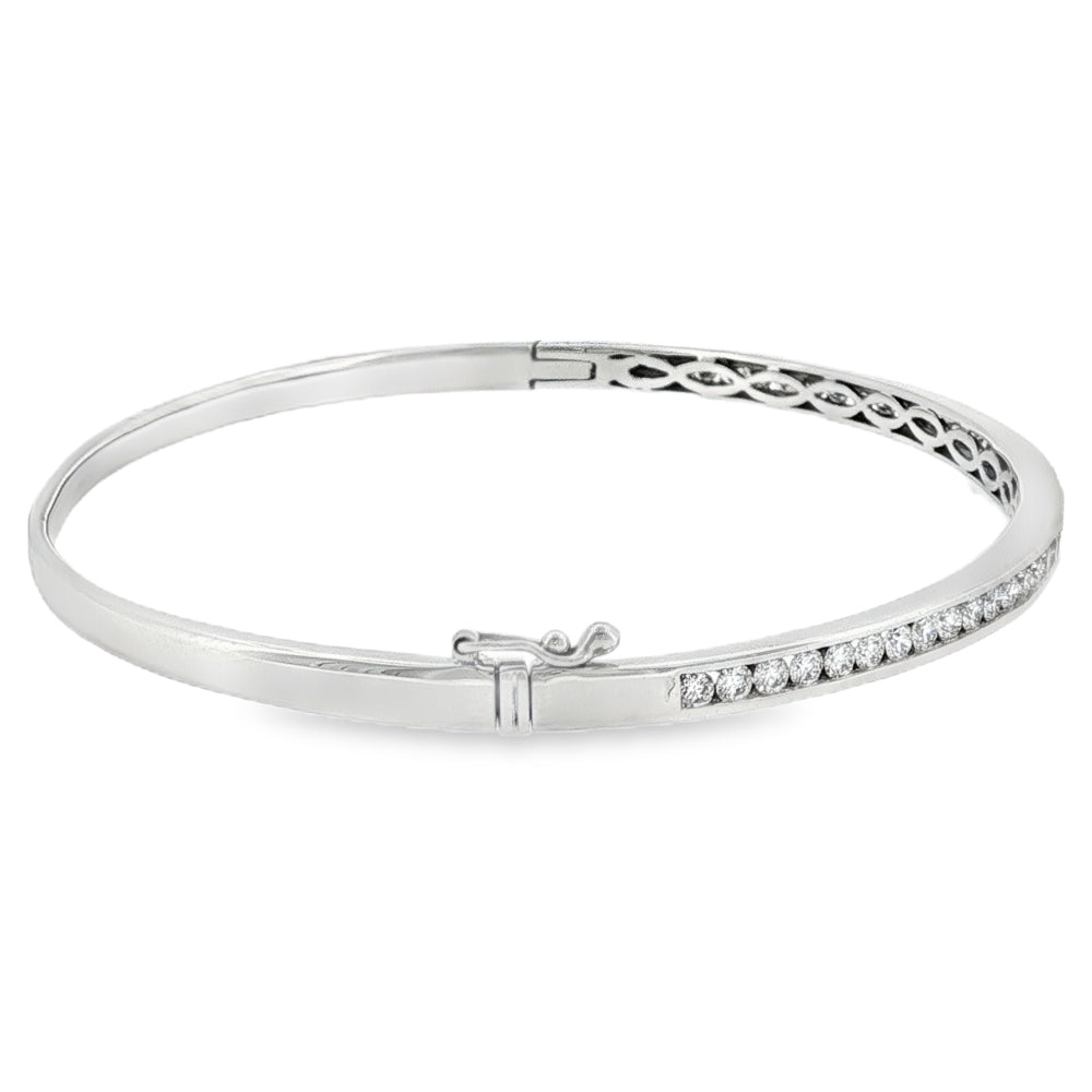 Diamond 1.01ct, 18ct White Gold Bangle