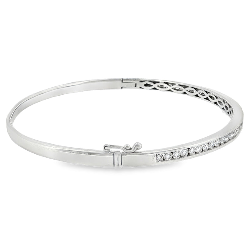 Diamond 1.01ct, 18ct White Gold Bangle
