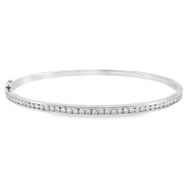 Diamond 1.01ct, 18ct White Gold Bangle