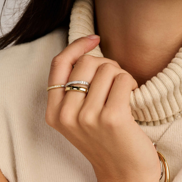 Ti Sento Asymmetric Open Zirconia Ring