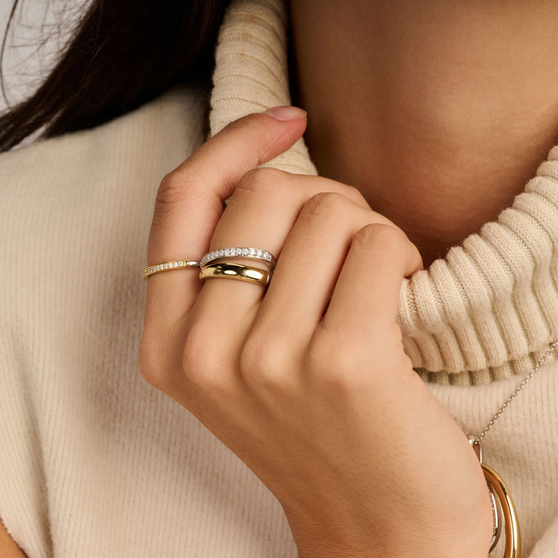 Ti Sento Asymmetric Open Zirconia Ring