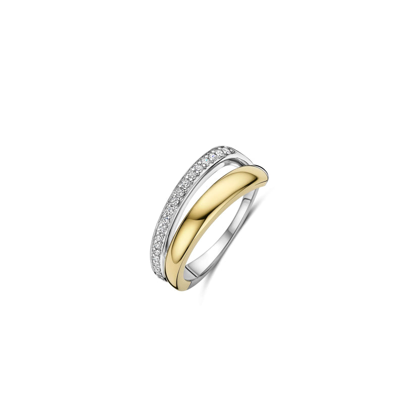 Ti Sento Asymmetric Open Zirconia Ring