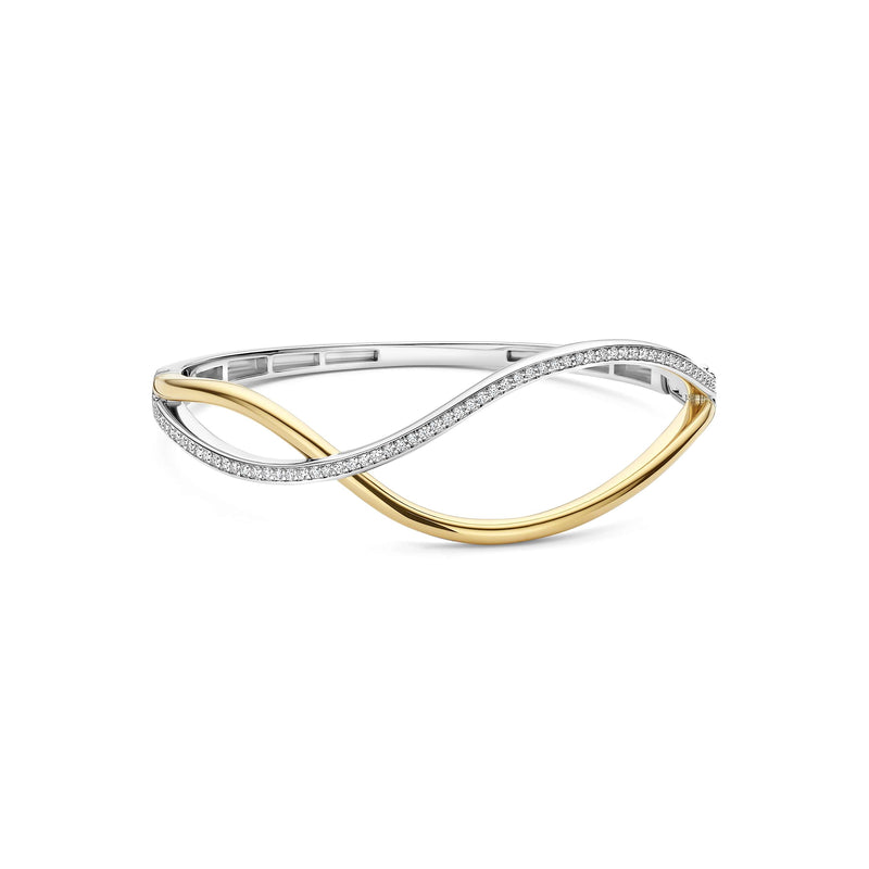 Ti Sento Organic Open Zirconia Bangle