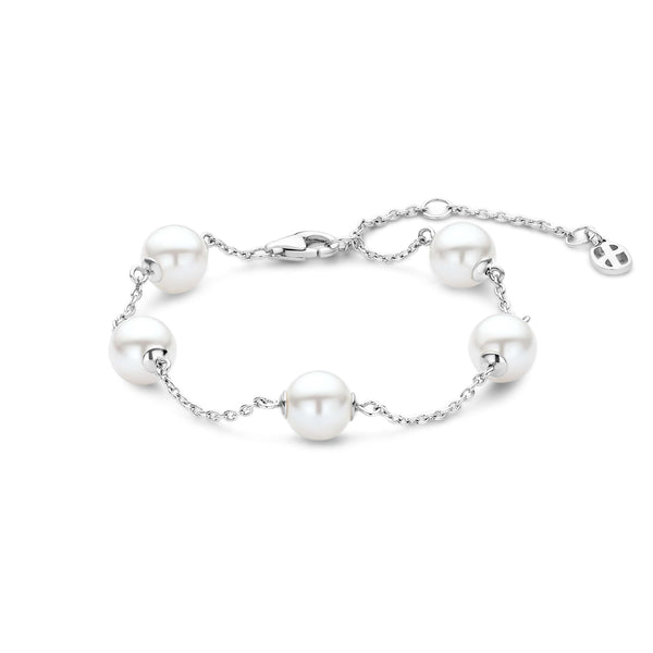 Ti Sento Pearl Charm Bracelet Silver