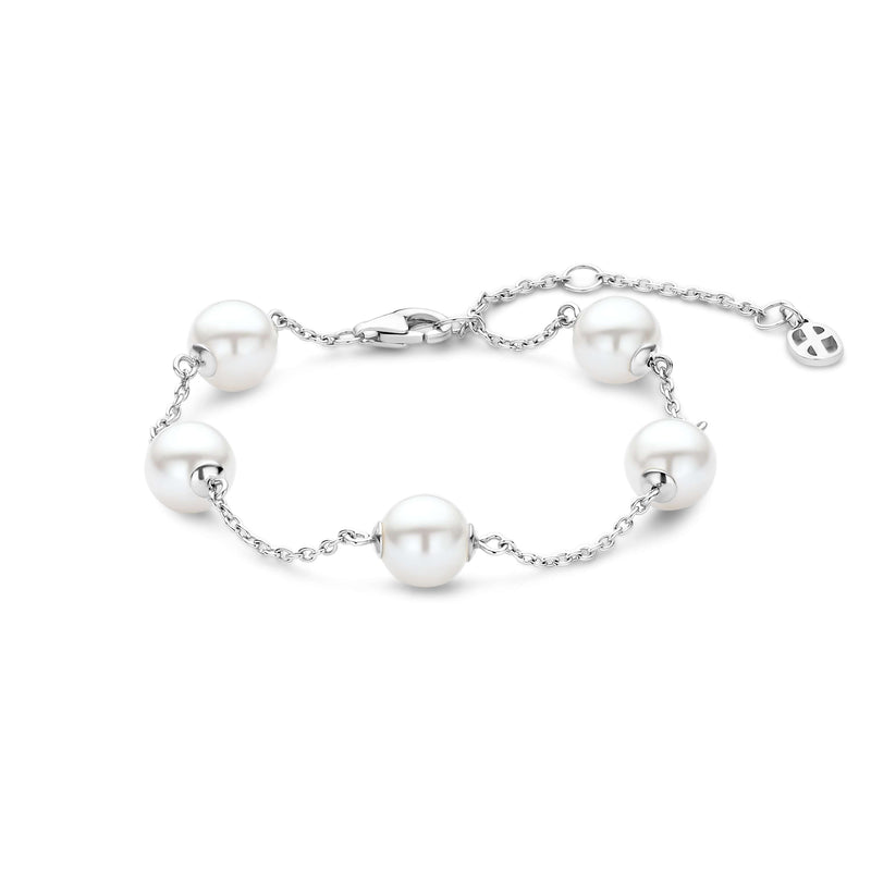 Ti Sento Pearl Charm Bracelet Silver