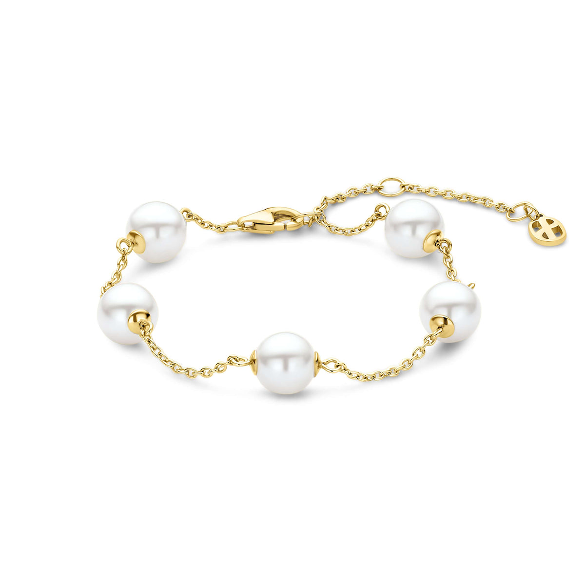 Ti Sento Pearl Charm Bracelet Gold Vermeil