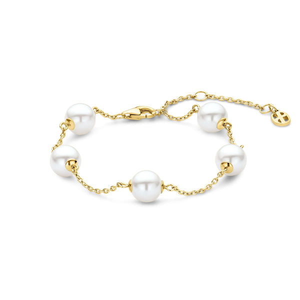 Ti Sento Pearl Charm Bracelet Gold Vermeil