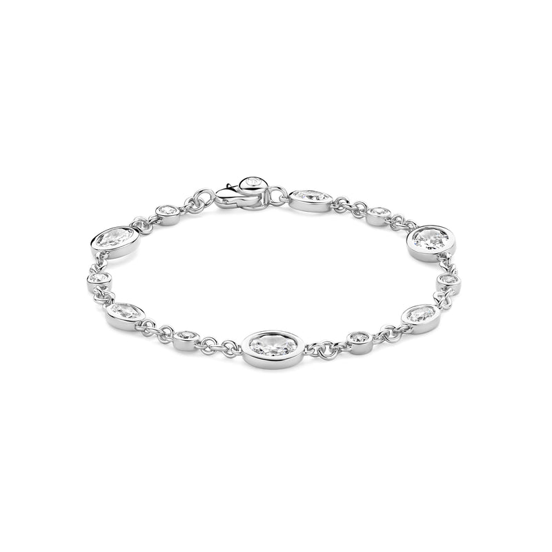 Ti Sento Oval Zirconia Bracelet Silver