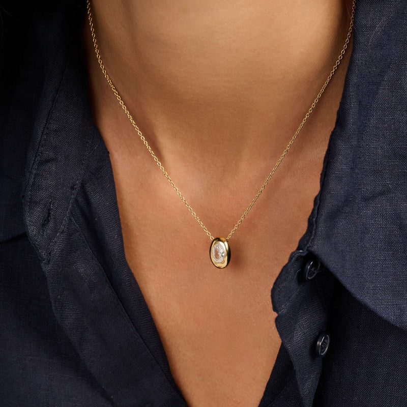 Ti Sento Oval Sparkle Necklace