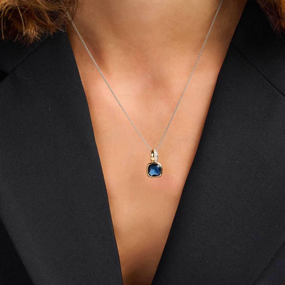 Ti Sento Blue Cushion Necklace with pendant