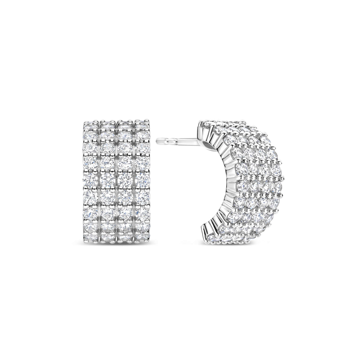 Ti Sento Stardust Zirconia Half Hoop Earrings