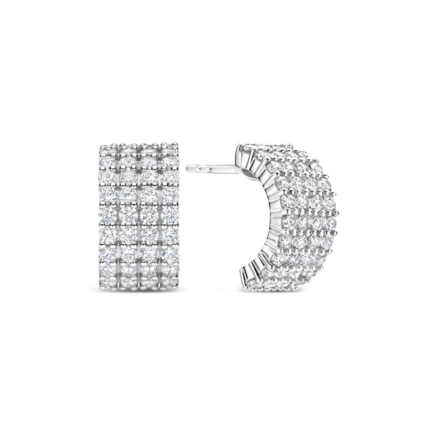 Ti Sento Stardust Zirconia Half Hoop Earrings