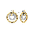 Ti Sento Contrast Crossover Circle Earrings