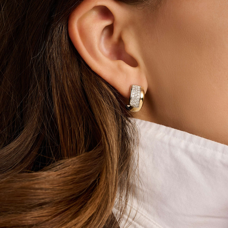 Ti Sento Contrast Twisted Zirconia Earrings