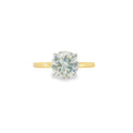 Round Brilliant Cut 2.01ct Lab Grown Diamond, 18ct Yellow Gold & Platinum Hidden Halo Ring